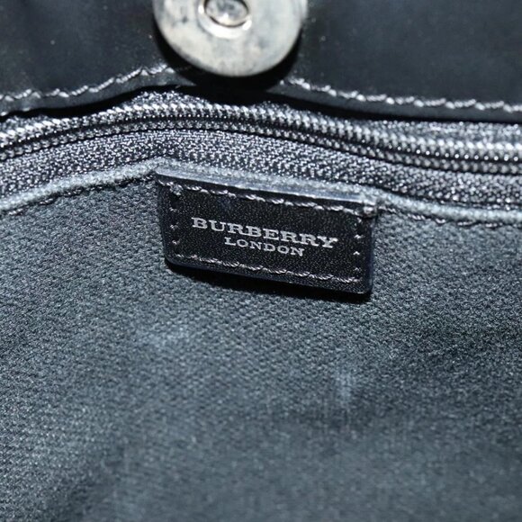 BURBERRY Nova Check Hand Bag PVC Beige Silver Auth 122613 - Picture 14 of 16